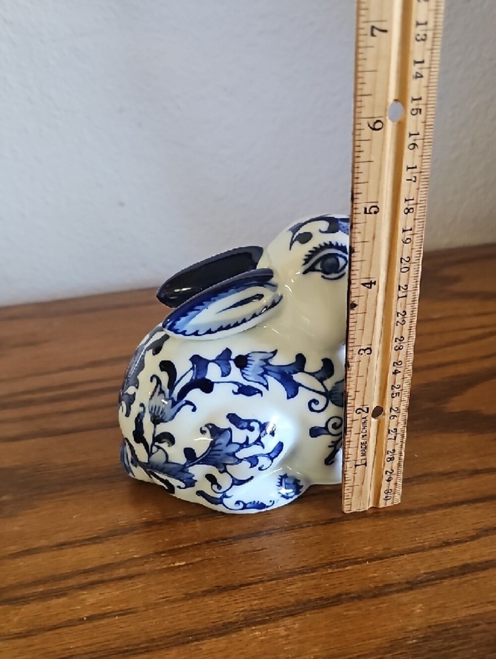 Blue and White Decorative Ceramic Bunny Tote 3 - Picture 7 of 8